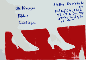 Poster met de tekst van de Duitse voor een kunsttentoonstelling